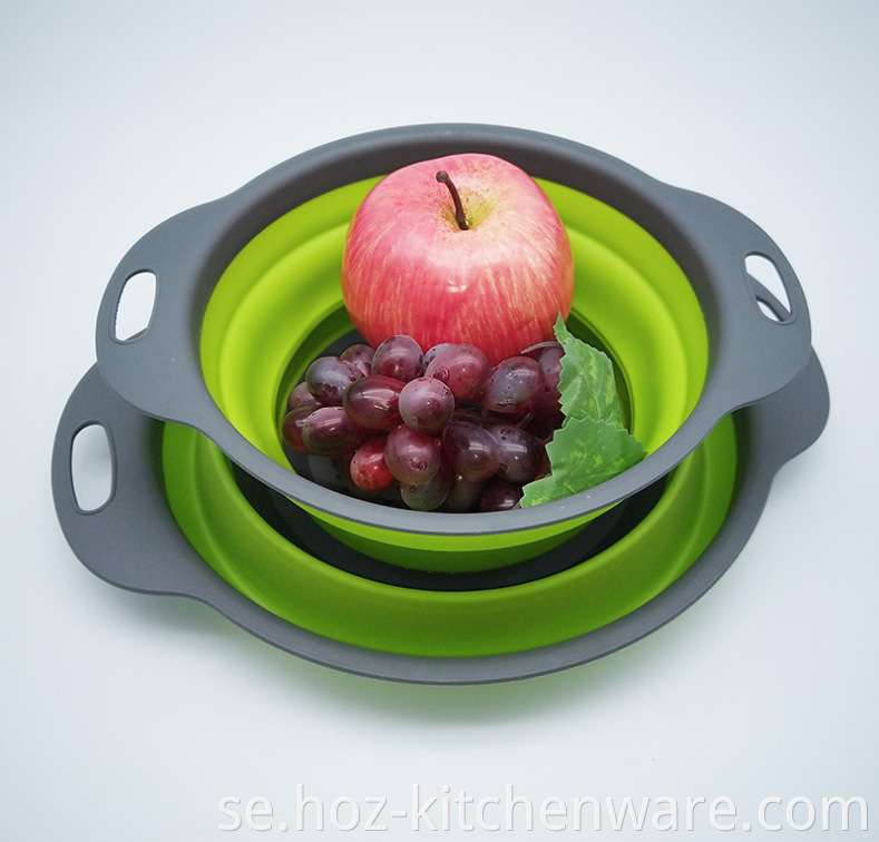 Compappible Round Colander 2Sizes of Silicone Foldbar Siler